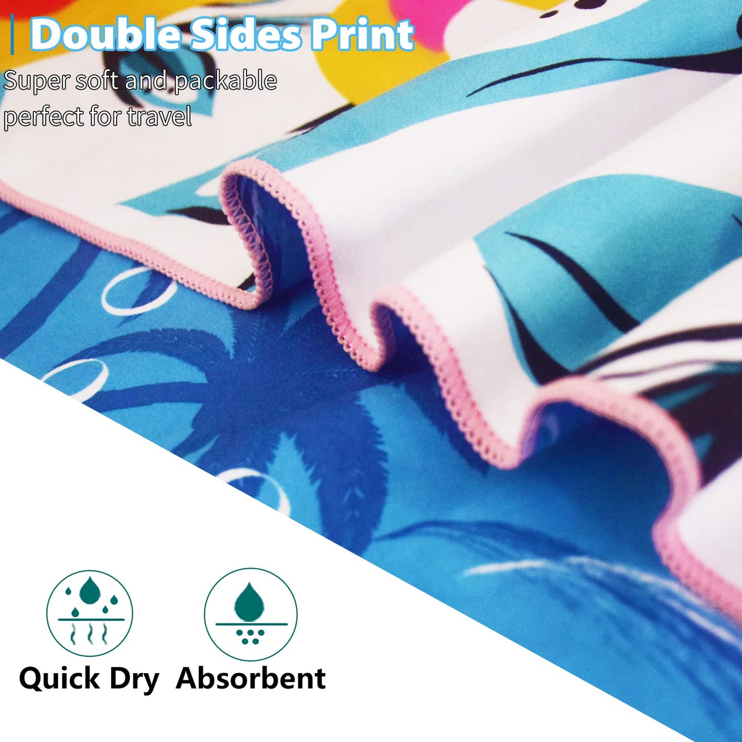 TwoYek Microfiber Thin Beach Towel Lightweight 71x32 inch Oversized Extra Large Sand Free Towels Fast Dry for Travel Pool Camping Sports Beach Accessories Vacation Essential Gift