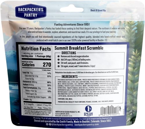 Backpacker's Pantry Granola with Blueberries & Almonds - Freeze-Dried Camping Food | 16g Protein, 6 Count