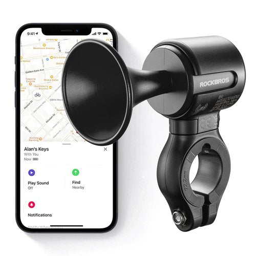 ROCKBROS Electric Bike Horn, Findmy Anti Loss Device, 120dB Bike Horn Alarm,IPX5 Waterproof Bicycle Horns for Mountain/Road/Folding/Electric Bikes