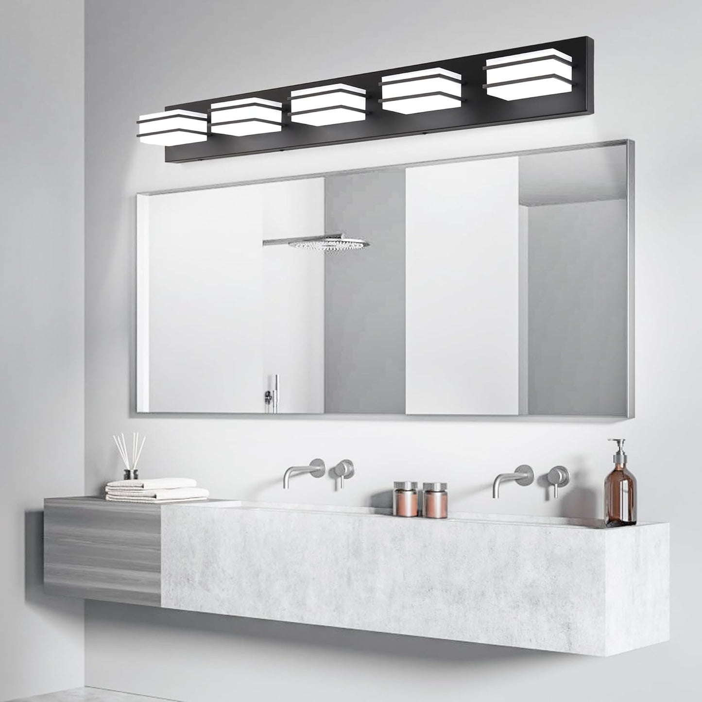 LED Chrome 3-Light Dimmable Bathroom Vanity Light Fixture - Modern Acrylic & Stainless Steel Over Mirror Lighting