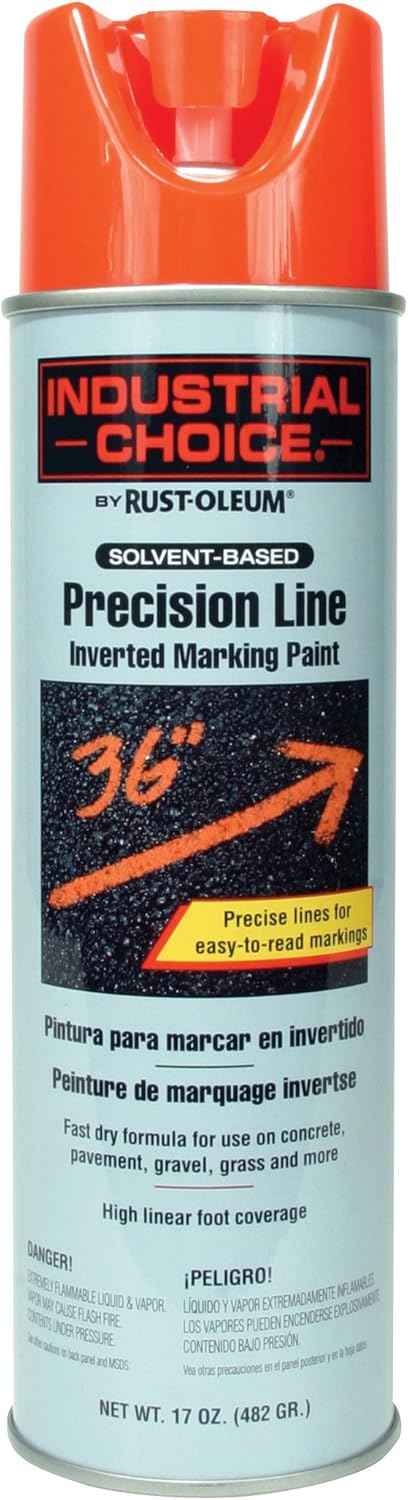 Fluorescent Orange Marking Spray Paint - Rust-Oleum 12 Pack, 17 Oz Inverted Solvent-Based