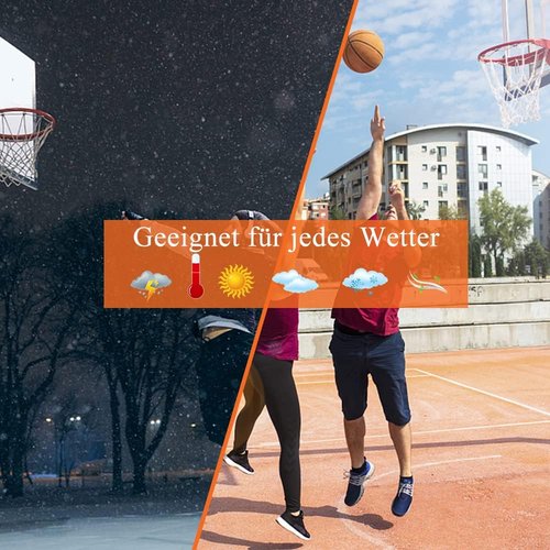 KATOP Premium Heavy-Duty Basketball Net Replacement - All-Weather, Anti-Whip Design | Fits Standard Rims, 12 Loops (White & Red)