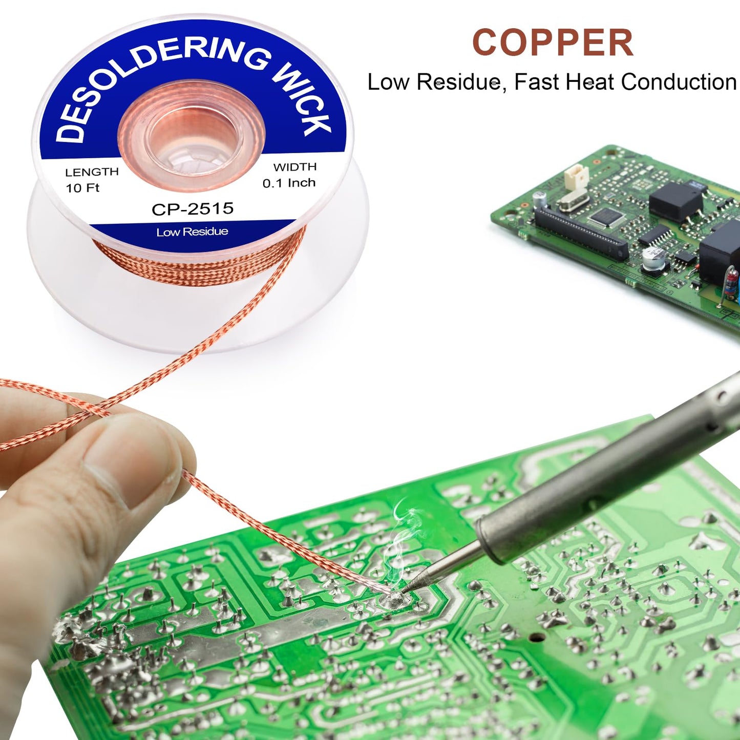 Lesnow Solder Flux Paste And Solder Wick Braid, No Clean Soldering Flux(10cc) Soldering Remover Tool, 10ft Desoldering Wick Braid For Electronics Repair For Disassemble Electrical Components
