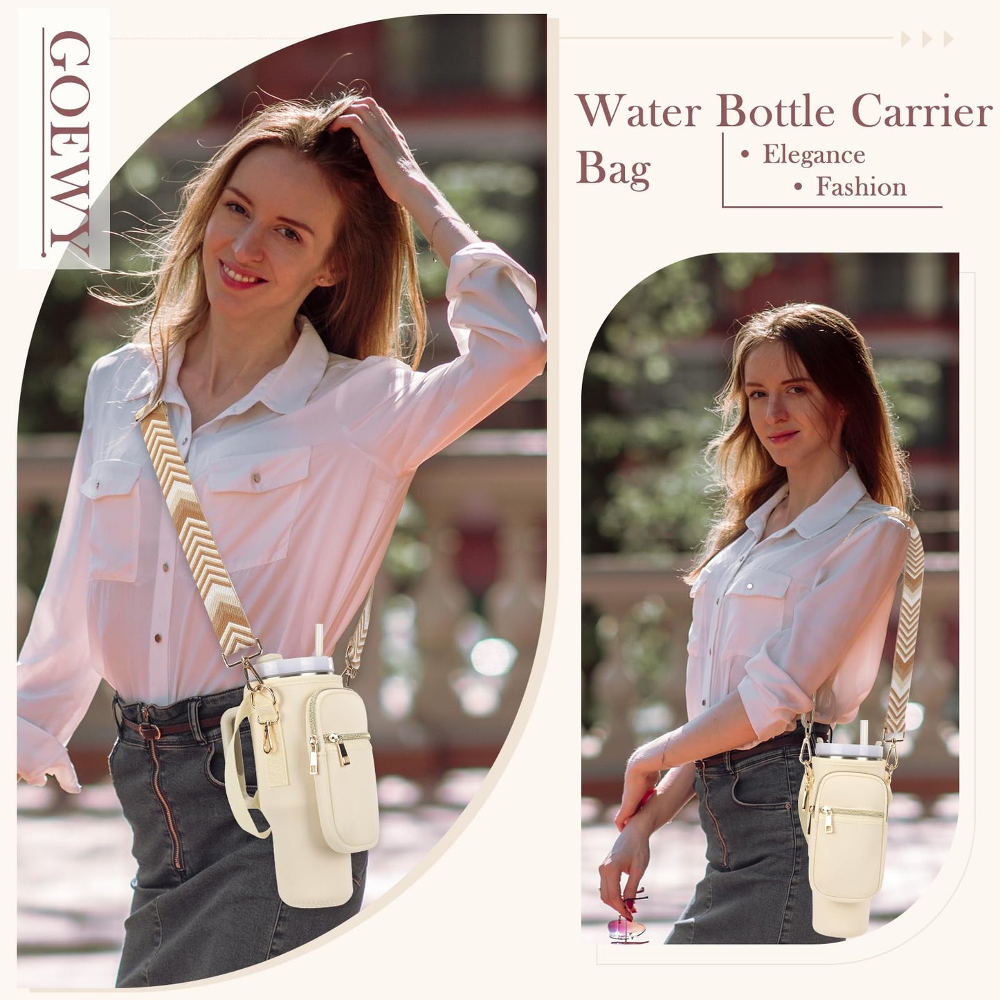 GOEWY Gifts for Womens Water Bottle Carrier Bag Stanley Cup Accessories