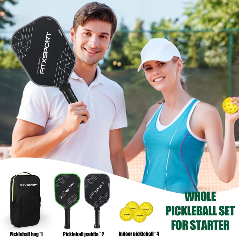 T700 Raw Carbon Fiber Pickleball Paddle with 2 Pickle Balls | 16mm Pickleball Paddle for Adults, Kids & Juniors, Perfect Pickleball Racket for Top Spin, Pickleball Gifts for Men, Women & Youth (Blue)