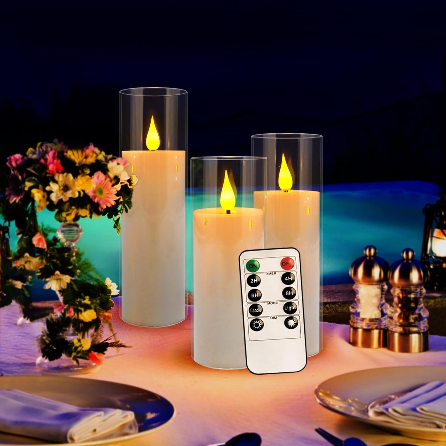 24-Piece Waterproof LED Flameless Candle Set with Remote & Timer - Perfect for Halloween & Weddings