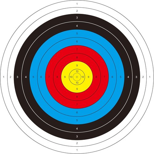 Bullseye Archery | 20 Sheets Standard Shooting Targets - 10 Rings for Training Practice (43cm/60cm/83cm)