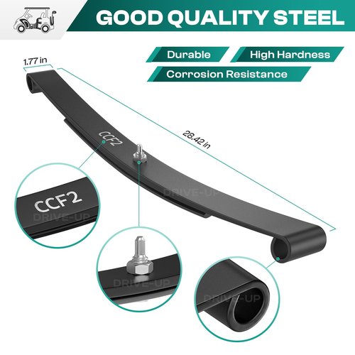 DRIVE UP Club Car Heavy Duty Front Leaf Spring, Golf Cart Front Leaf Spring with Polyurethane Bushing Kit for Club Car Precedent 2004-Up and DS 1981-Up Gas and Electric Models, OEM 103628801