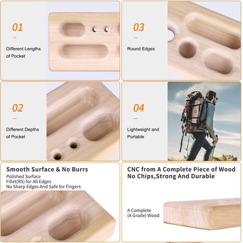 Two Stones Portable Hangboard | Rock Climbing Hangboard | Hang Board for Climbing | Rock Climbing Gifts for Rock Climbers for Climbers | Bouldering Gifts