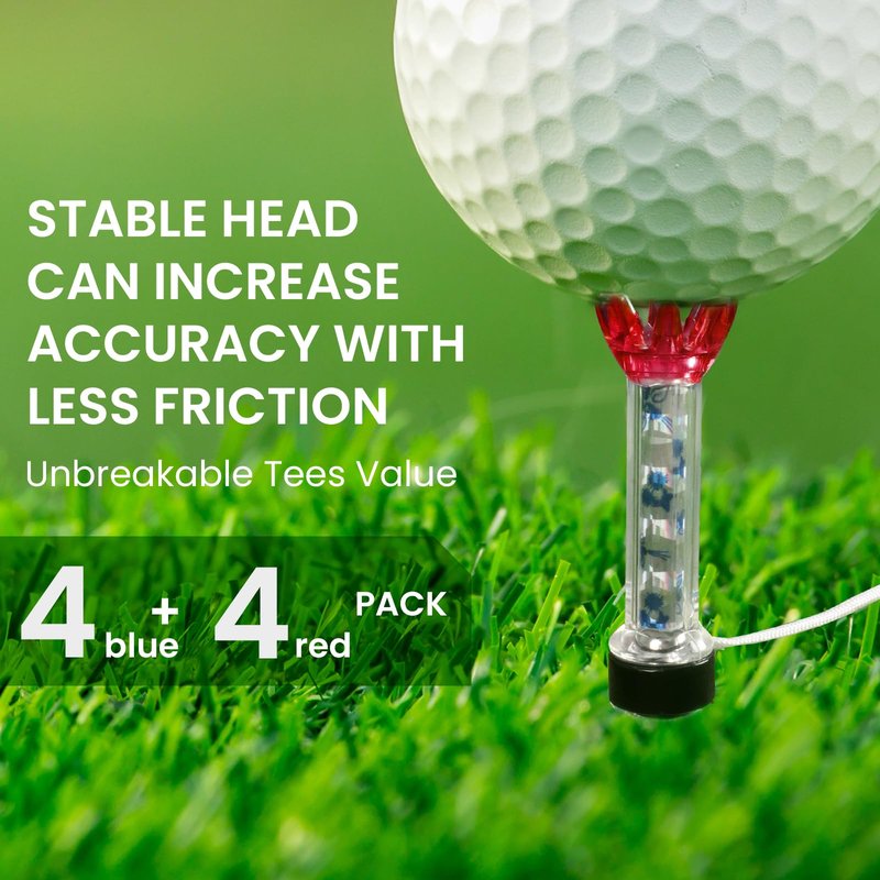 VEASAERS Golf Tees Unbreakable Plastic Magnetic 80 mm Long Bulk Reusable 8 Pack Blue Red Flexible Magnet Tee Lift Step for Men Women Practice Training Set (8 Pack)
