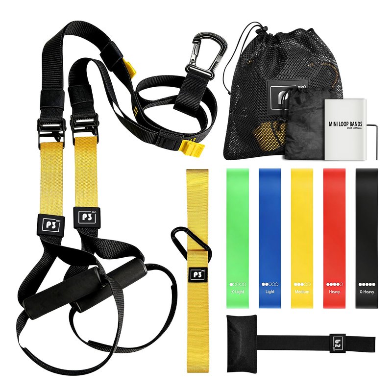 Home Resistance Training Kit - Full Body Workout Equipment with Suspension Straps, Handles & Door Anchor - Portable Fitness Gear for Home Gym, Strength Training & Weight Loss