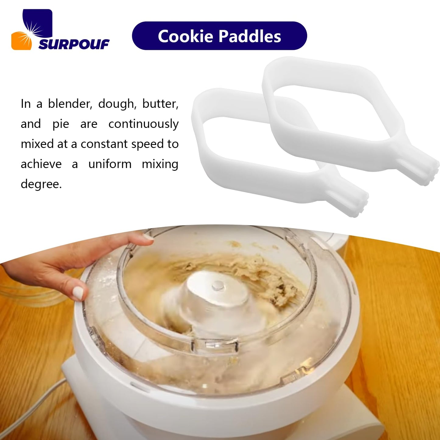 Cookie Paddles Fits for Universal Plus & NutriMill Food Grade Stand Mixers Replacement Parts(2-Pack)