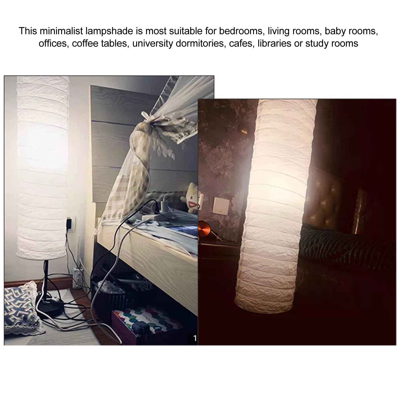 Rice Paper Floor Lamp Shade, Paper Floor Lampshade Light Accessories, Foldable Rice Paper Lamp Replacement Shade, Light Bulb Cage Guard for Living Room, 37 Inch