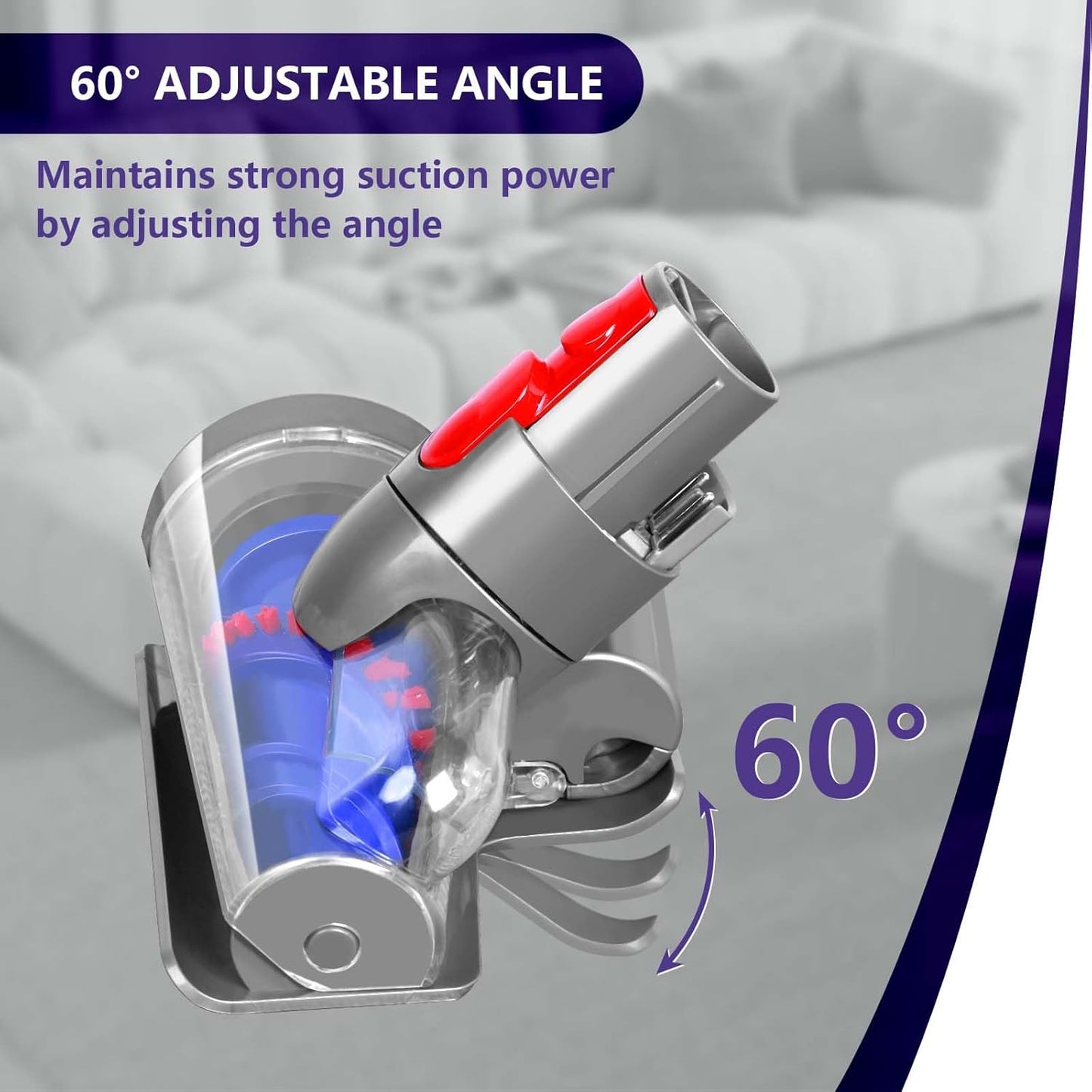 Dyson V7 V8 V10 V11 V15 Mini Motorized Brush Head - Anti-Tangle Tool for Long & Pet Hair