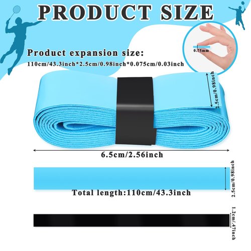 12 Pieces Tennis Racket Grip overgrip Tape Tennis Accessories Precut Badminton Racket Grip Colorful for Anti-Slip and Sweat Absorbent Grip