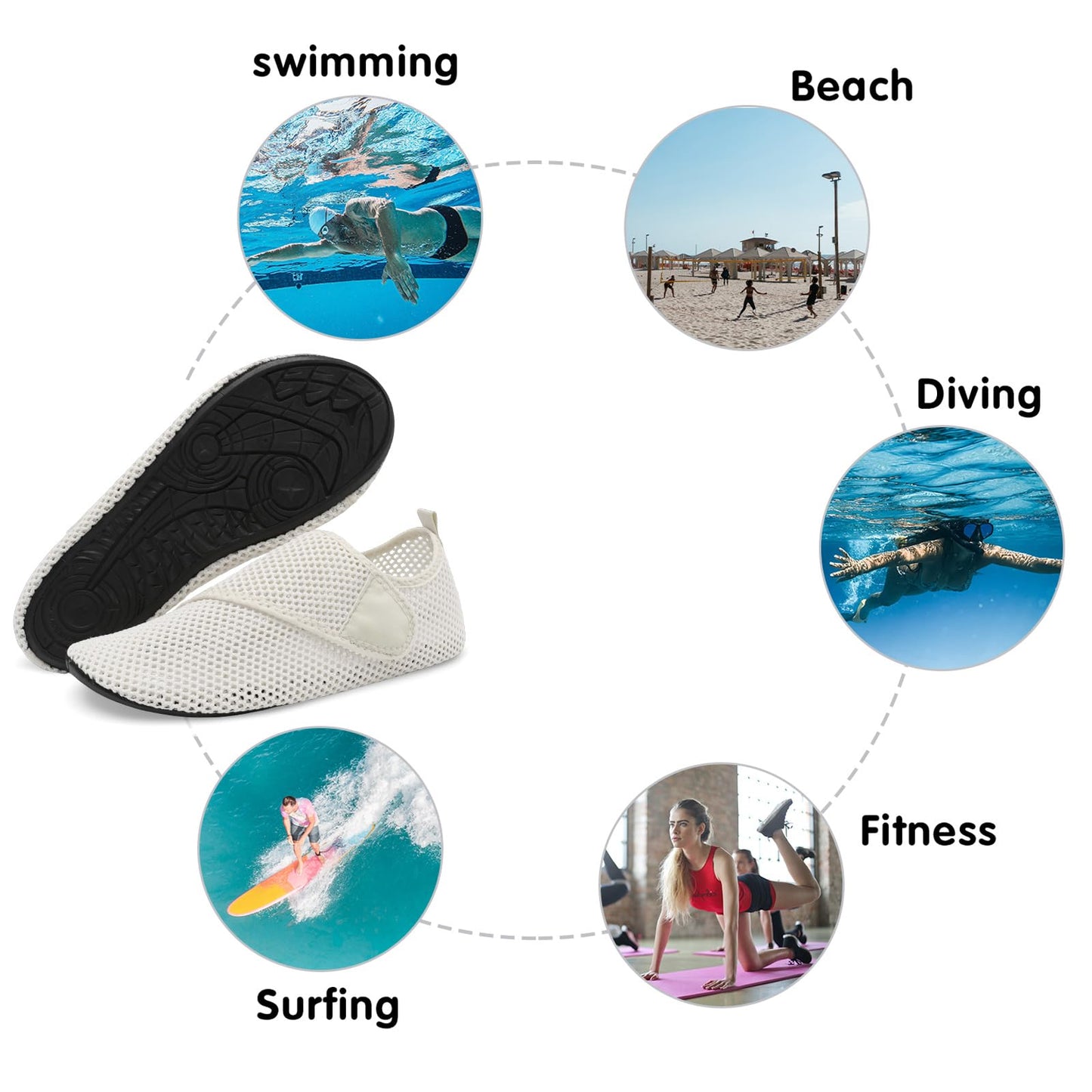 Spesoul Water Shoes for Women Men Quick Dry Aqua Socks Water Sneakers Outdoor Beach Swim Shoes 9-10 Women/7.5-8 Men
