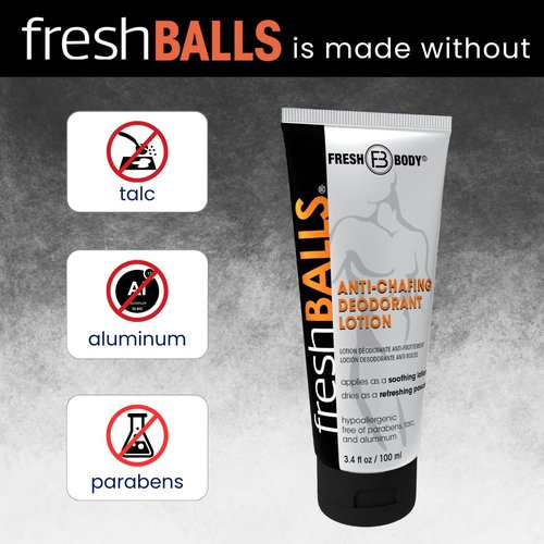 Fresh BALLS Cream - Men's Anti-Chafing Lotion | Soothing Powder for Groin Comfort - 3.4 fl oz