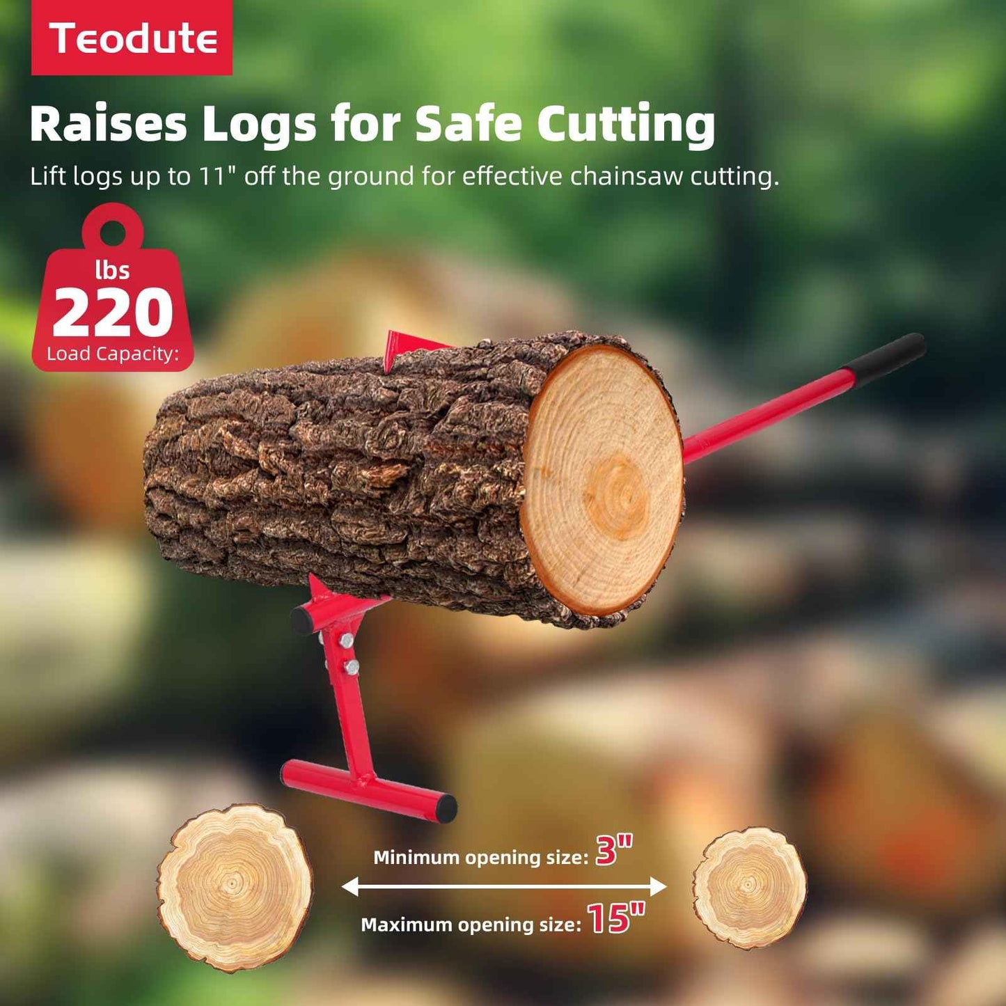 Teodute 51.18"" Timberjack Log Lifter, Adjustable Log Roller Cant Hook,Heavy-Duty Carbon Steel Log Jack for Rolling and Raising Up The Logs,Log Roller Tool, Black