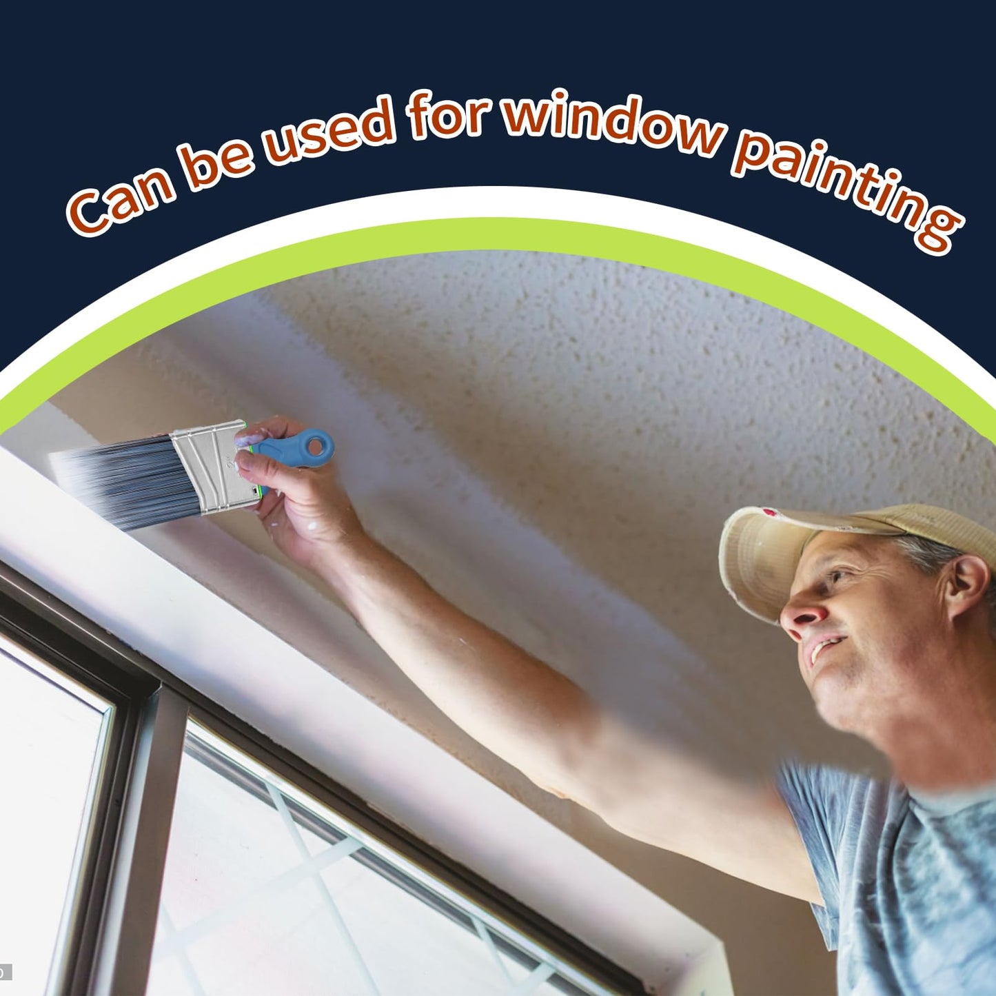 Wesquer Paint Brushes Short Handle Paint Brush for Painting Walls Stain Wood Small Areas Cutting and Trim Works Home Improvement Paint Supplies 3 Pack