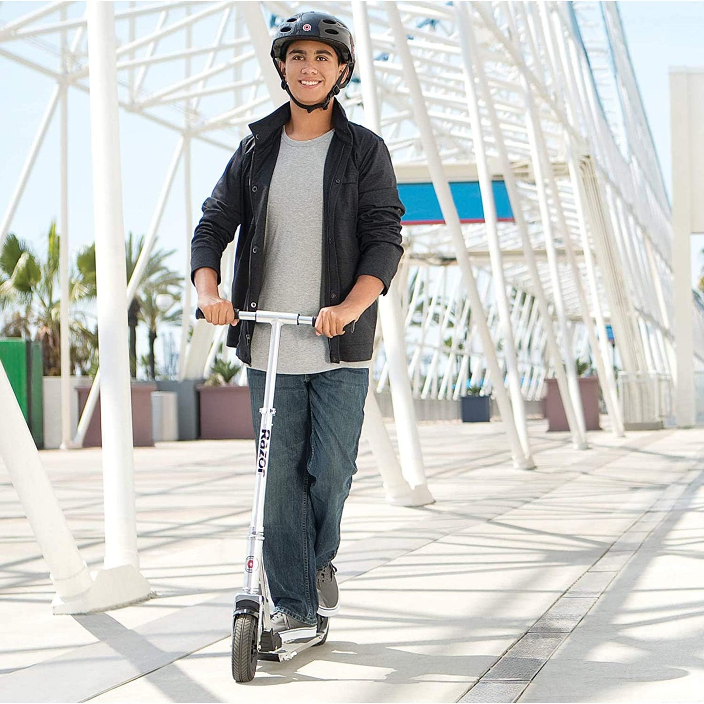 Razor A5 Air Kick Scooter - Extra-Long Deck, 8" Pneumatic Wheels | Foldable & Lightweight for Ages 8+