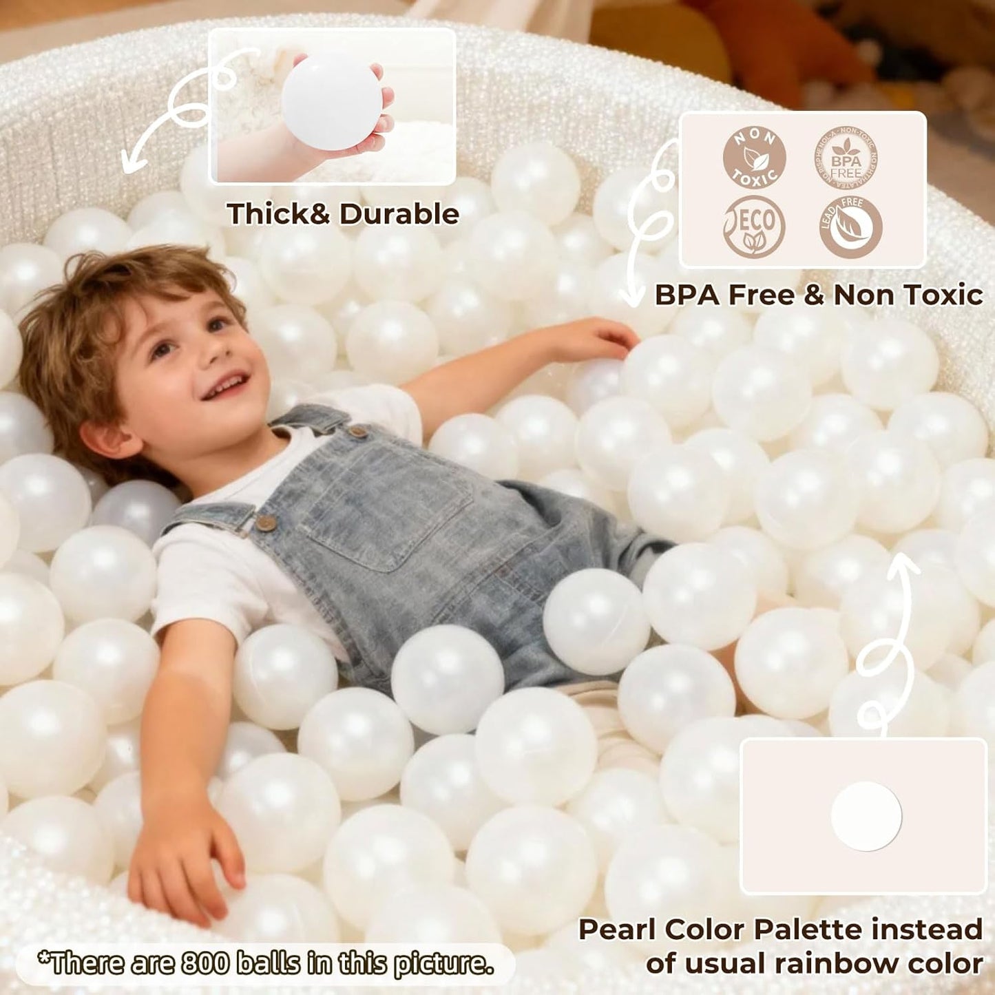 TRENDPLAY Plastic Balls - Safe Hollow Balls for Ball Pits | Ideal for Baby Pools & Party Decor