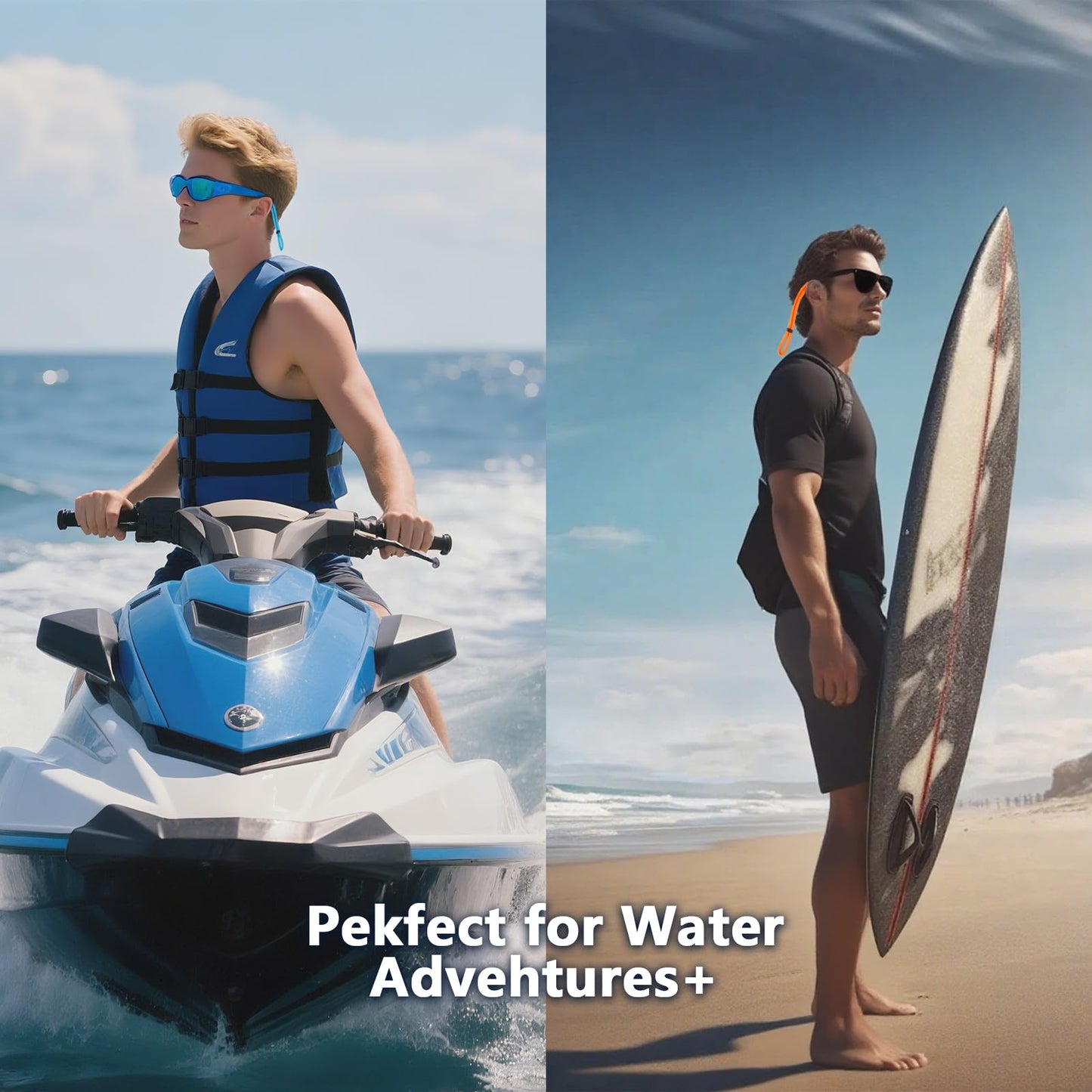 DMwespe 8 Pcs Floating Sunglasses Straps Buoyant Glasses Retainer for Water, Universal Adjustable Floatable Eyewear Lanyard for Boating Kayaking Fishing Paddleboarding Beach Lake Pool