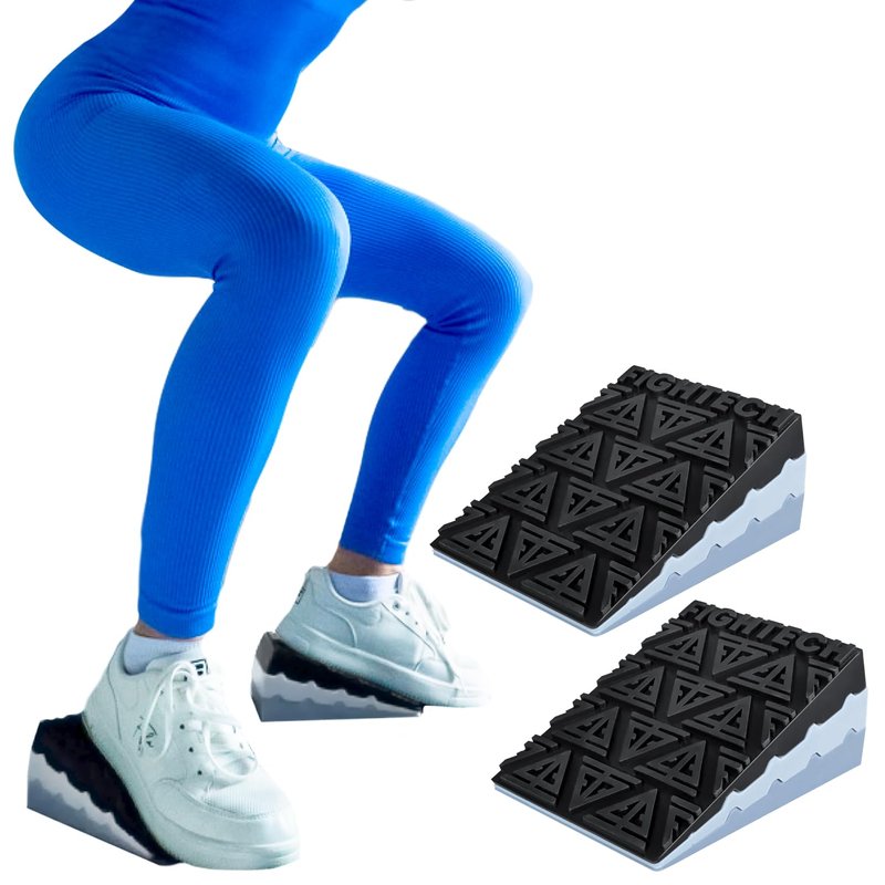 Silicone Squat Wedge Block for Elevated Heel Squats and Deadlifts - 6 PCS - Improve Mobility, Balance, and Strength - 21° Max Incline - Non-Slip, Versatile Trainer Aid