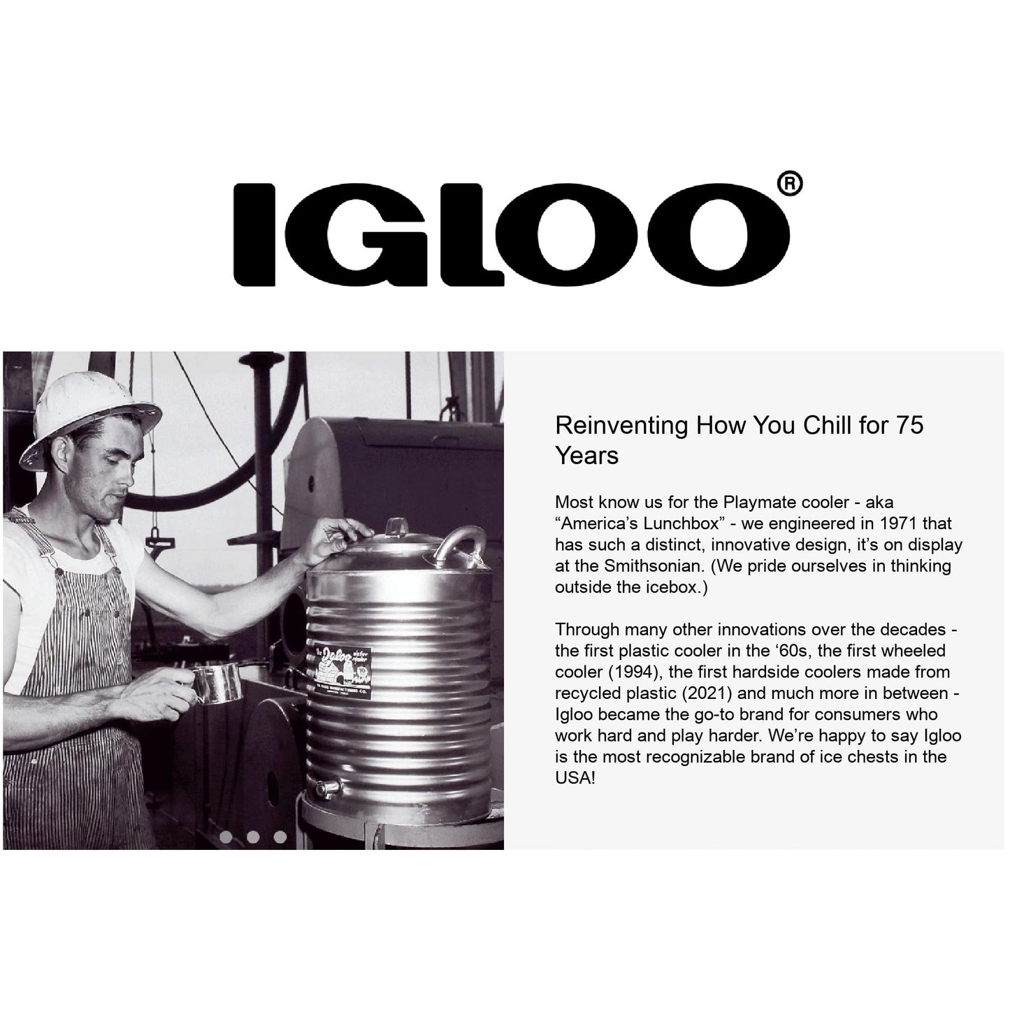 Igloo Rugged 4-Hole Cooler Handle & Bracket - Made in The USA - for Party Bar, Polar 120 Qt, and 90-100 Qt Sized Ice Chests (White)