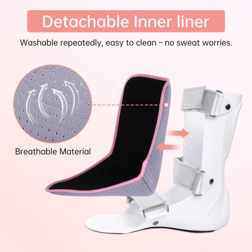 Oneweijie Medical Boots, Ankle Sprain Correction Boots, Ankle Sprain Braces, Adjustable Splints, Walking Boots,Detachable Linings(Short-Left)