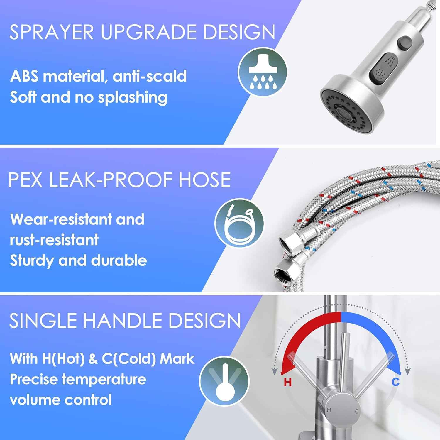 Touchless Kitchen Faucet with Soap Dispenser & Pull Down Sprayer - Commercial Grade Brushed Nickel