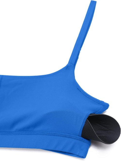 CRZ YOGA Sports Bra - Butterluxe Adjustable Spaghetti Strap Wireless Padded Crop Top for Women