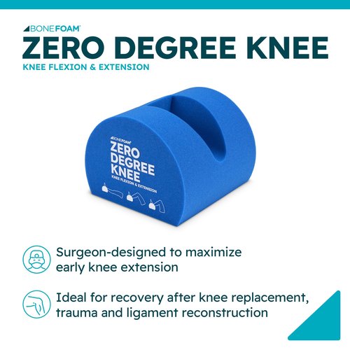 BoneFoam Zero Degree Knee | Rehab After Knee Replacement, MCL, ACL Surgeries | Helps Improve Extension, Mobility & Flexibility | Passive & Gravity-Assisted Extension | Made in USA | Graphics May Vary