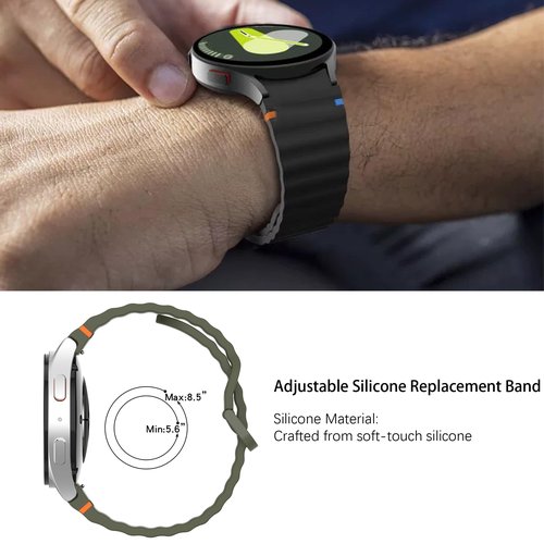 Lamshaw Compatible for Shock Clock 3 Bands, New Silicone Woven Line Adjustable Replacement Strap Compatible for Pavlok Shock Clock 3 (Black)