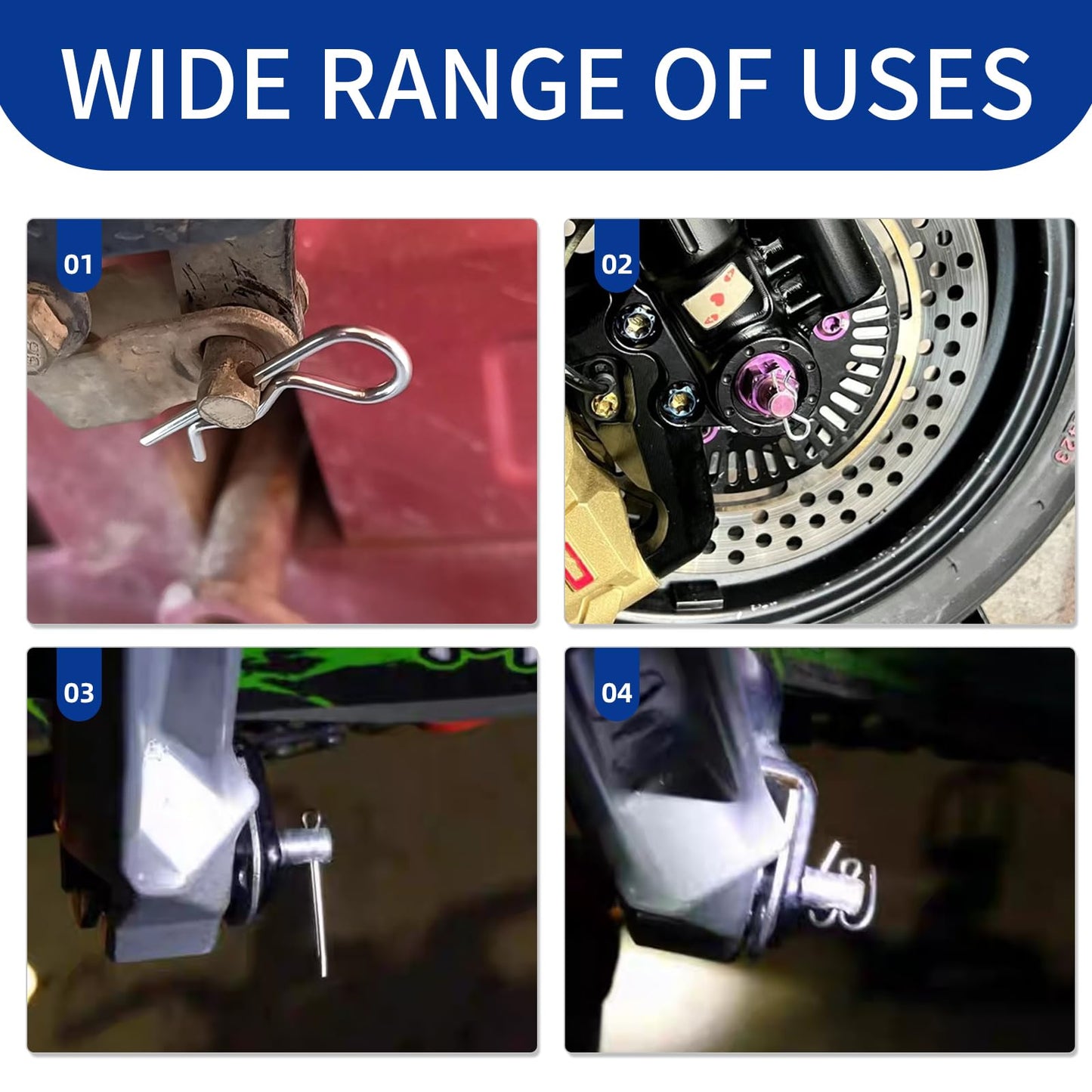 295 Piece Cotter Pin Kit, Stainless Steel 13 Sizes Spring Fasteners, R-Clip Hardware Pins, Straight Pins, Hitch Pins for Trailer Lockouts, Trailer Clips, Mowers, Trucks, Mechanic's Choice.