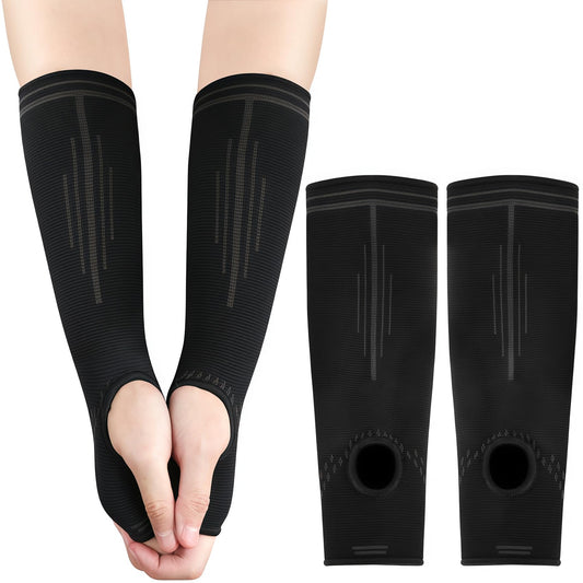 Volleyball Arm Sleeves Passing Forearm Sleeves Compression Arm Guard Sports Training Arm Protector for Kids & Adult (Thumb Hole, S)