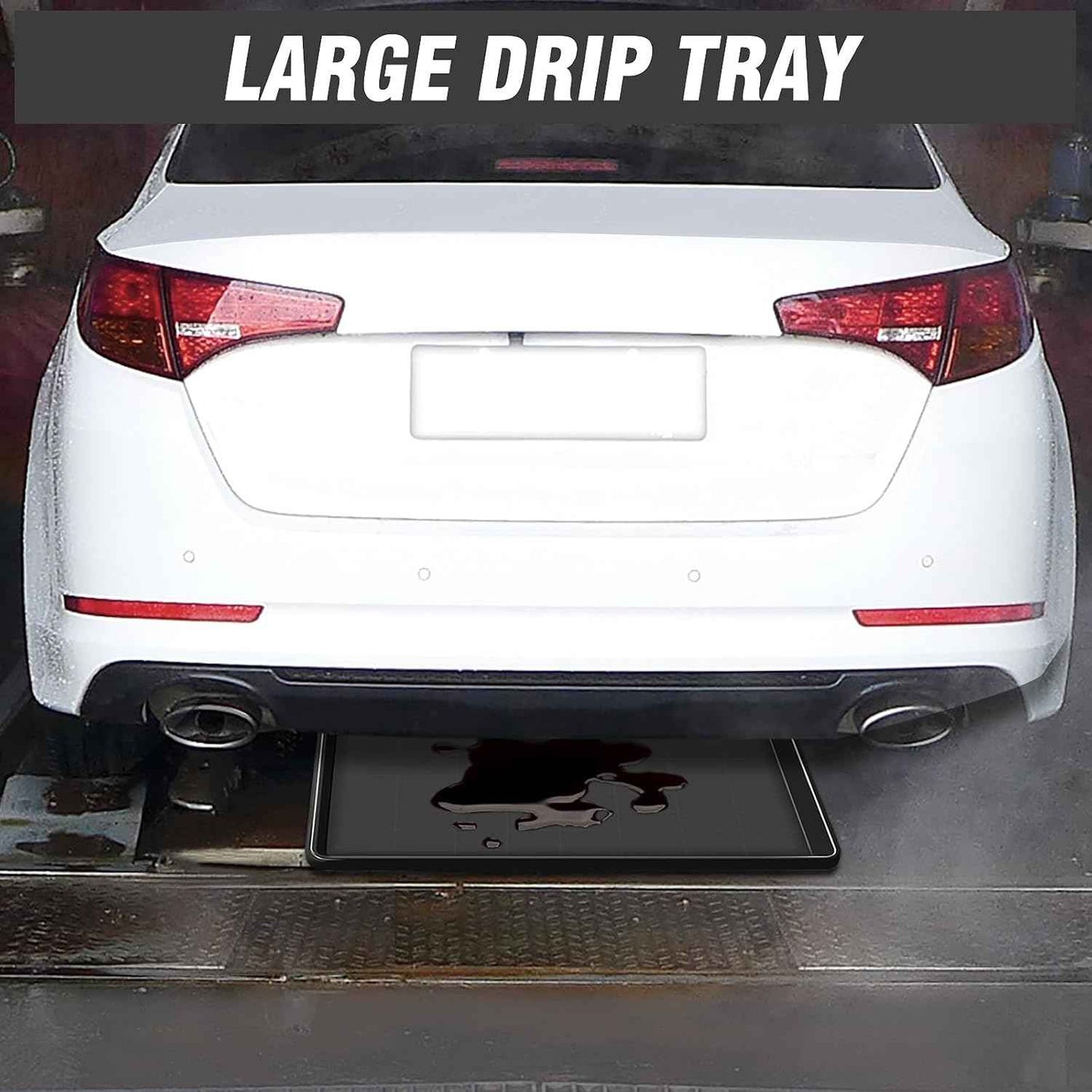 Extra Large Oil Drip Pan Set - 3 Pcs, 35.4 x 24 x 1.5 Inches, Heavy-Duty Auto Oil Catch Tray for Garage