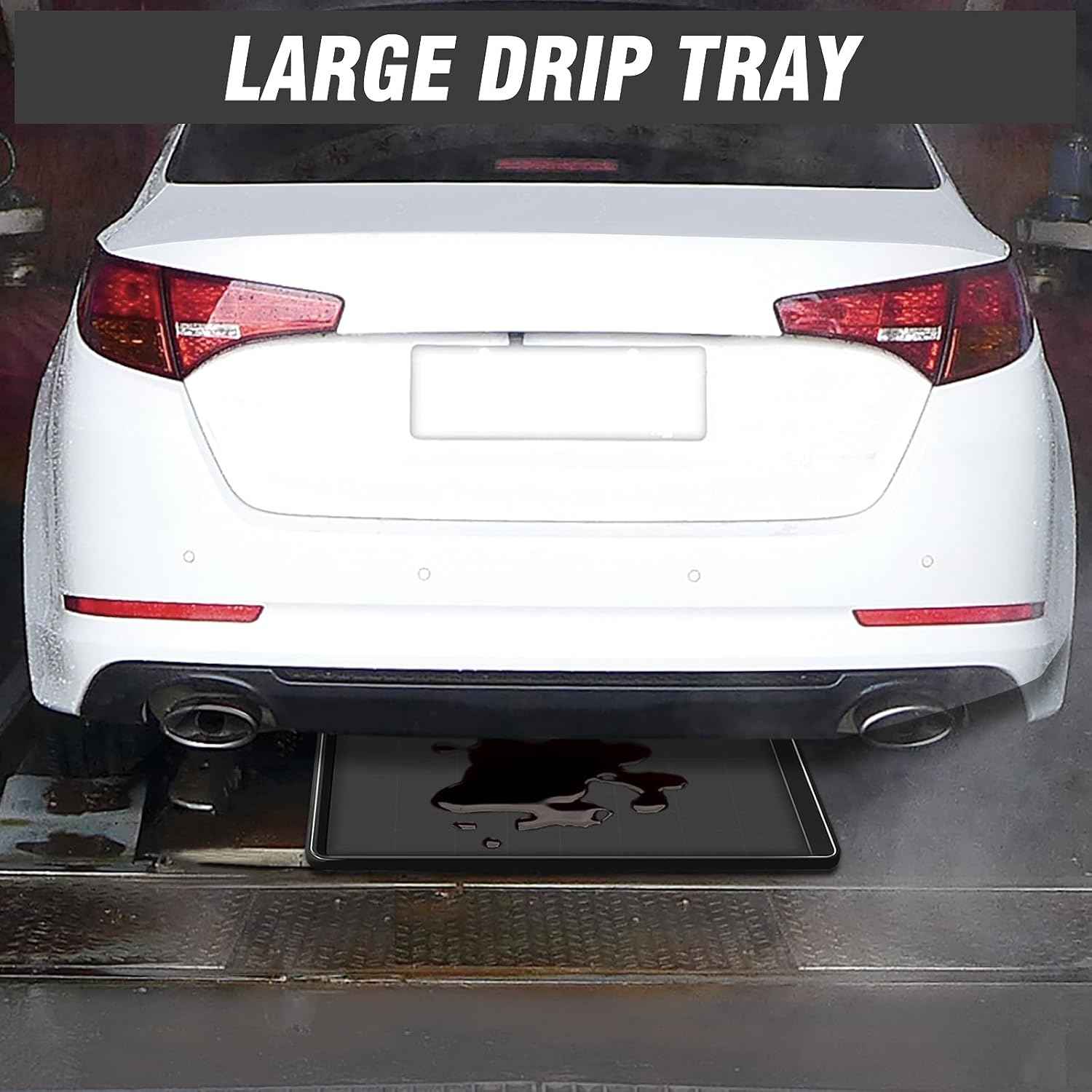 Extra Large Oil Drip Pan Set - 3 Pcs, 35.4 x 24 x 1.5 Inches, Heavy-Duty Auto Oil Catch Tray for Garage