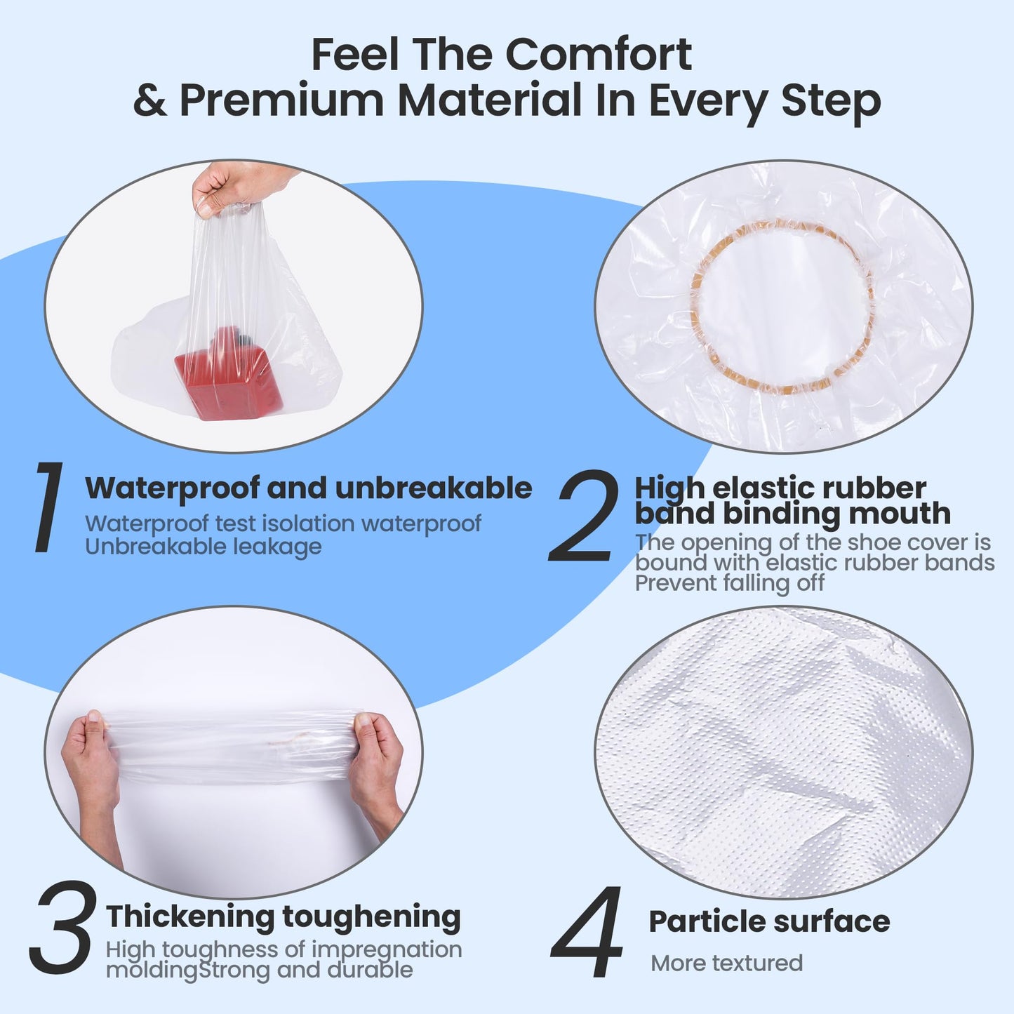 10 Pairs Waterproof Shoe Covers for Rain - Disposable Plastic Rain Shoe Covers - Non-Slip Indoor Outdoor Rain Cover for Shoes,Plastic Overshoes for Men Women -Water Proof Boot Protector – Clear