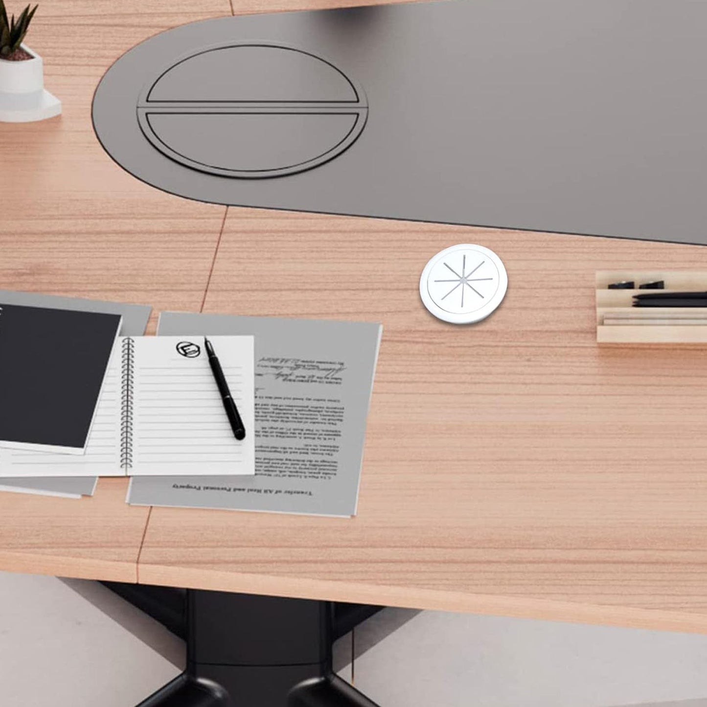 TuTuYa Desk Grommet, 6PCS Flexible 2 Inch (50mm) Desk Cable Grommet Desk Cable Hole Covers with Hole Saw, Ideal Solution for Office and Home Table Cable (White, 2Inch_50mm) (White)