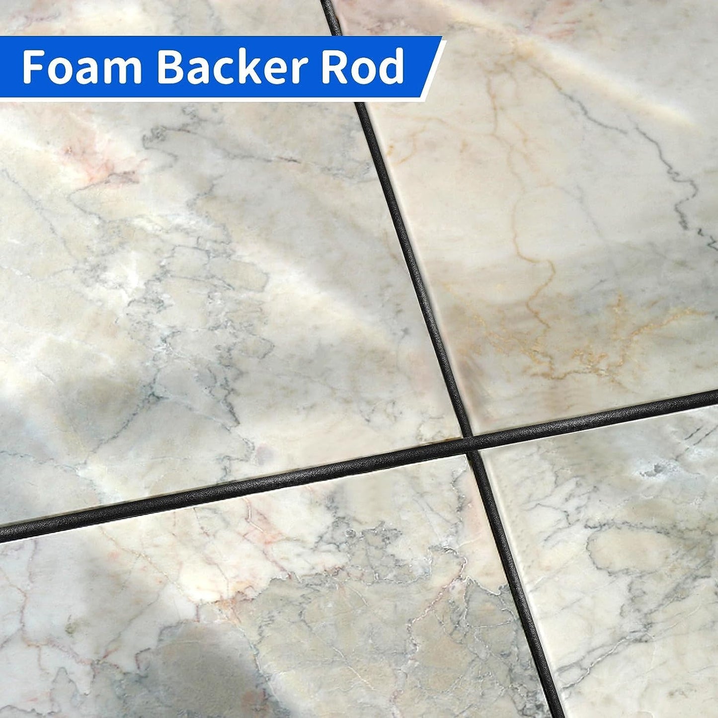 Foam Backer Rod for Gaps Concrete Crack Filler Joints Foam Gap Fillers Caulk Saver Backing Rod Concrete Filler Rope Joint Filler (1/2 Inches X 10 Feet)