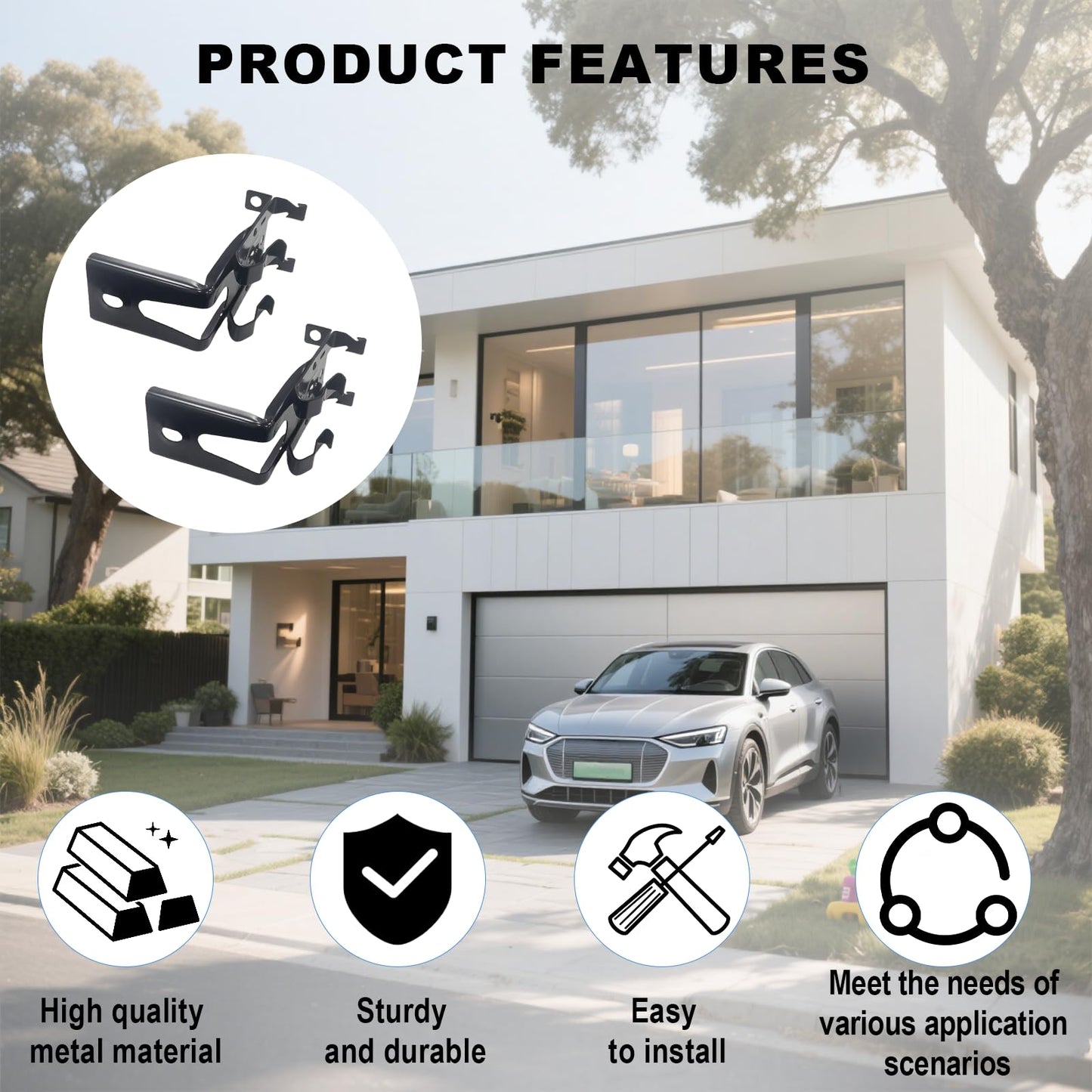 Garage Door Sensor Replacement Bracket Compatible with Chamberlain Liftmaster Garage Door Opener Sensors for 41A5034 Safety Sensor Kit Brackets Black 2Pcs