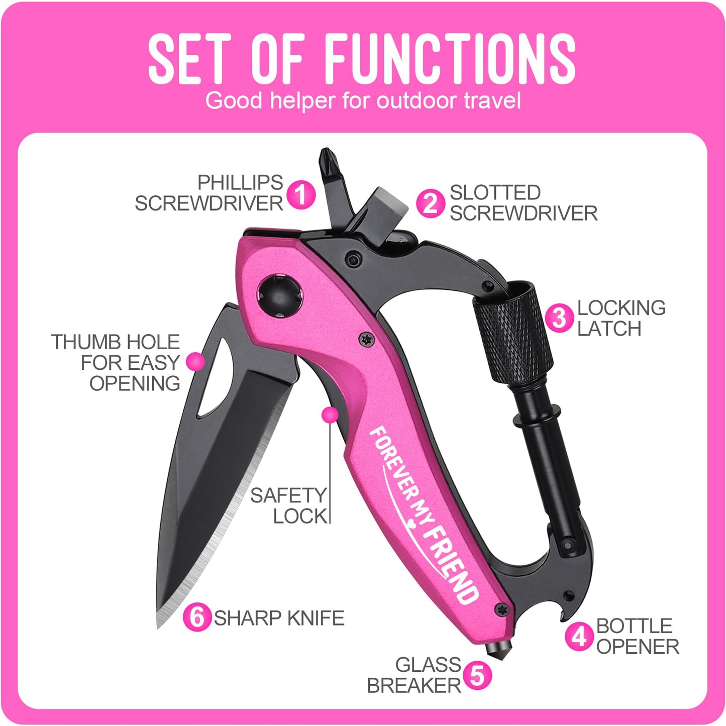 Best Friend Women Gifts, Multitool, Gifts for Best Friend Woman, Christmas Birthday Gift Ideas, FOREVER MY FRIEND Gift