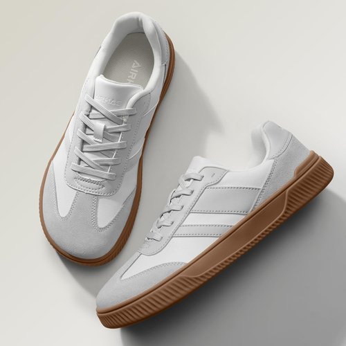 AIRHAS Women's Barefoot Sneakers - Wide Toe Box, Zero Drop, Vegan Leather, Comfortable Walking Shoes