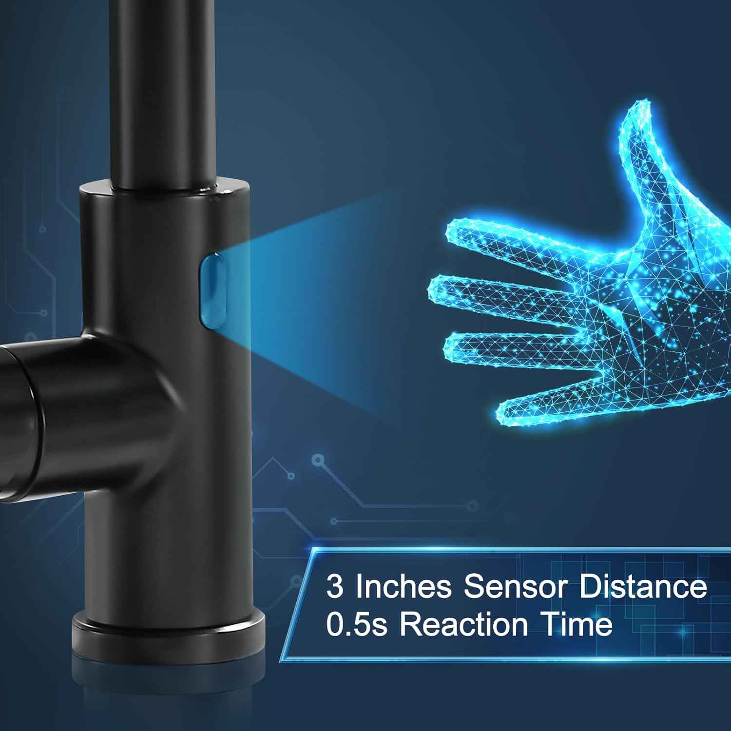 Matte Black Kitchen Faucet with Soap Dispenser - Commercial Single Handle Pull Down Sprayer