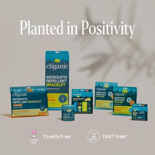 Cliganic Mosquito Repellent Stickers | 90 Pack of Natural, DEET-Free Essential Oil Patches for Kids