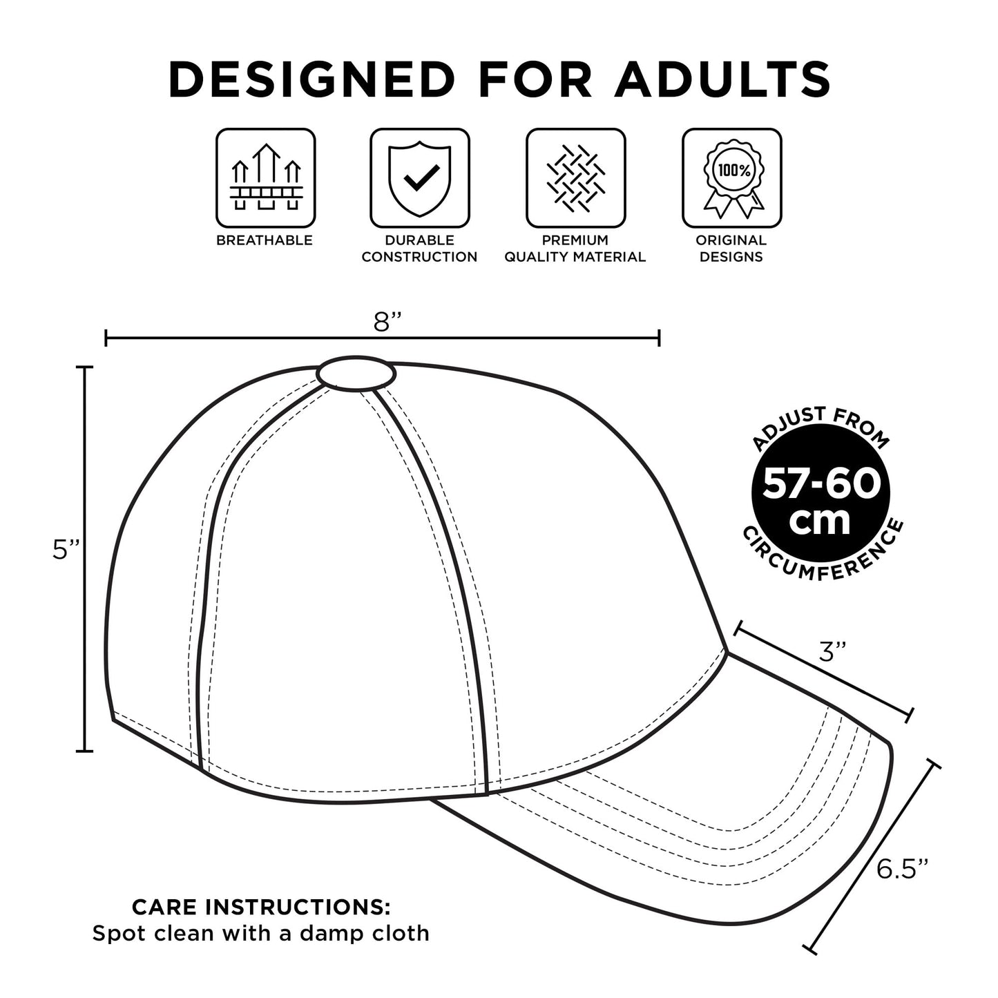 ABG Accessories Superman Hats for Men Baseball Cap, Cute Trendy Hat for Women Baseball Caps, Lightweight Adjustable Caps for Men, Women, Teens and Kids, Black