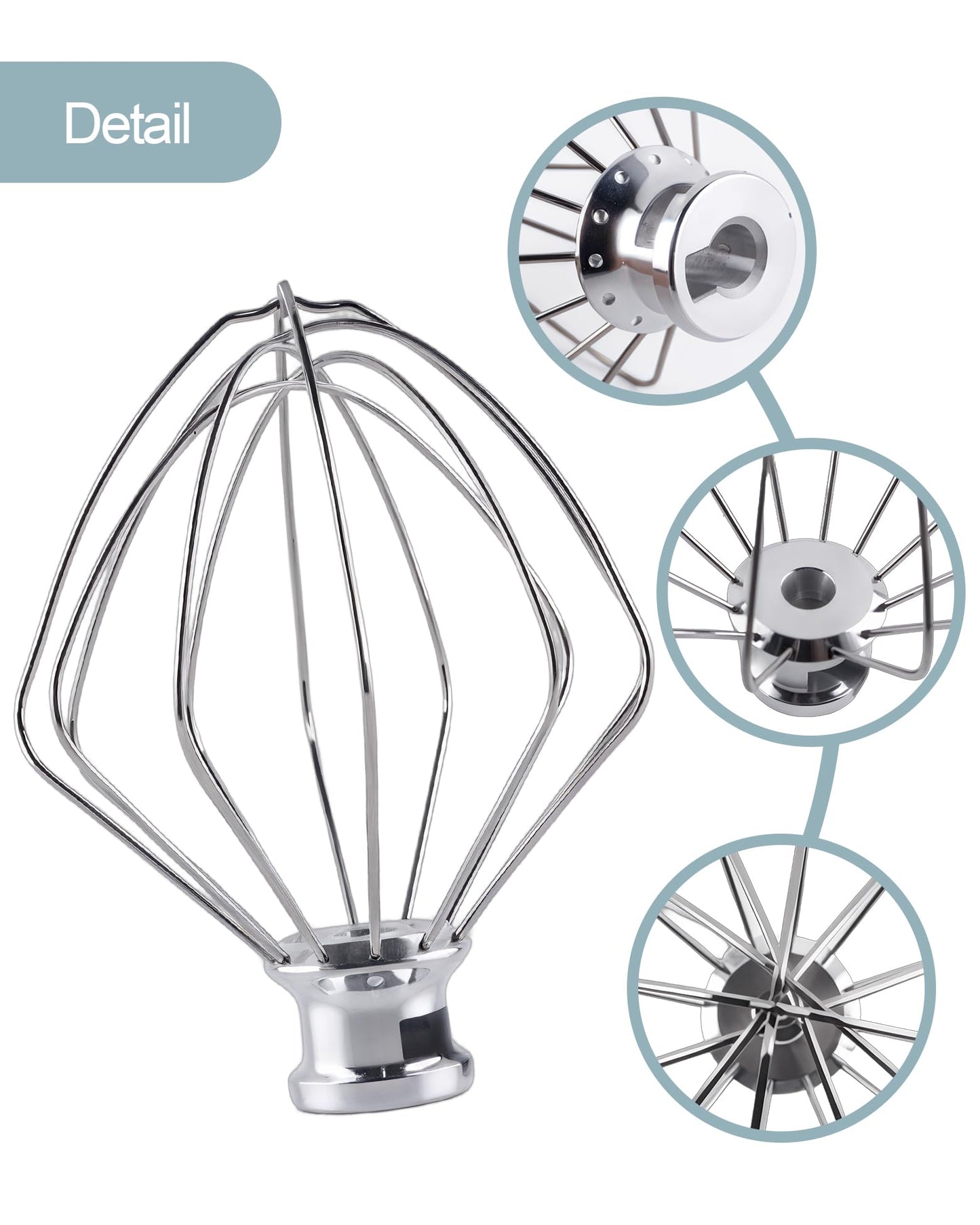 Stainless Steel K45WW Wire Whip, Attachments Fits for KitchenAid 4.5 5 Quart Tilt-Head Stand Mixer, Egg Stirrer, Cream Beater, Cakes Mayonnaise Whisk Kitchen aid Accessories