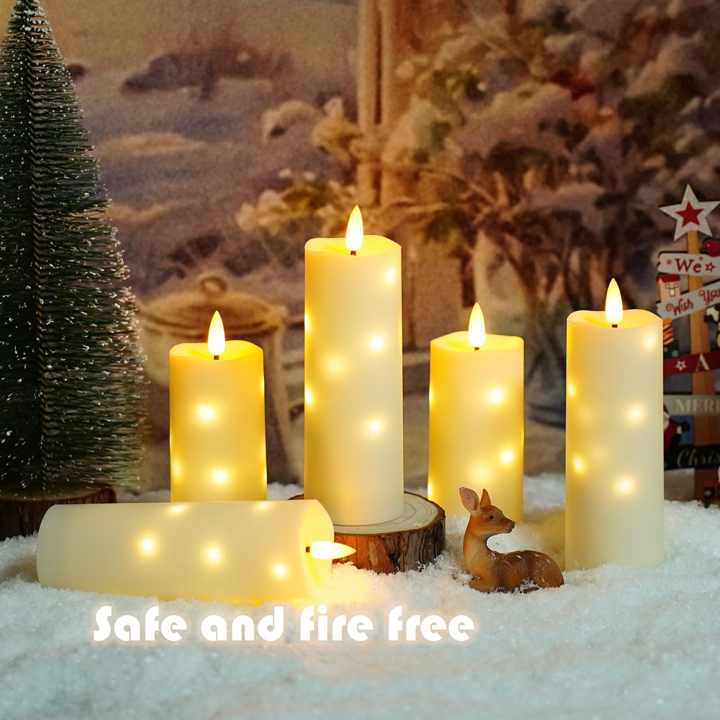 Waterproof Outdoor,with Timer & Remote - 2 Pack Flameless LED Candles, Battery Operated Candles (D2.2 xH6/6, Ivory) Used for Home Decoration and Holiday Decoration
