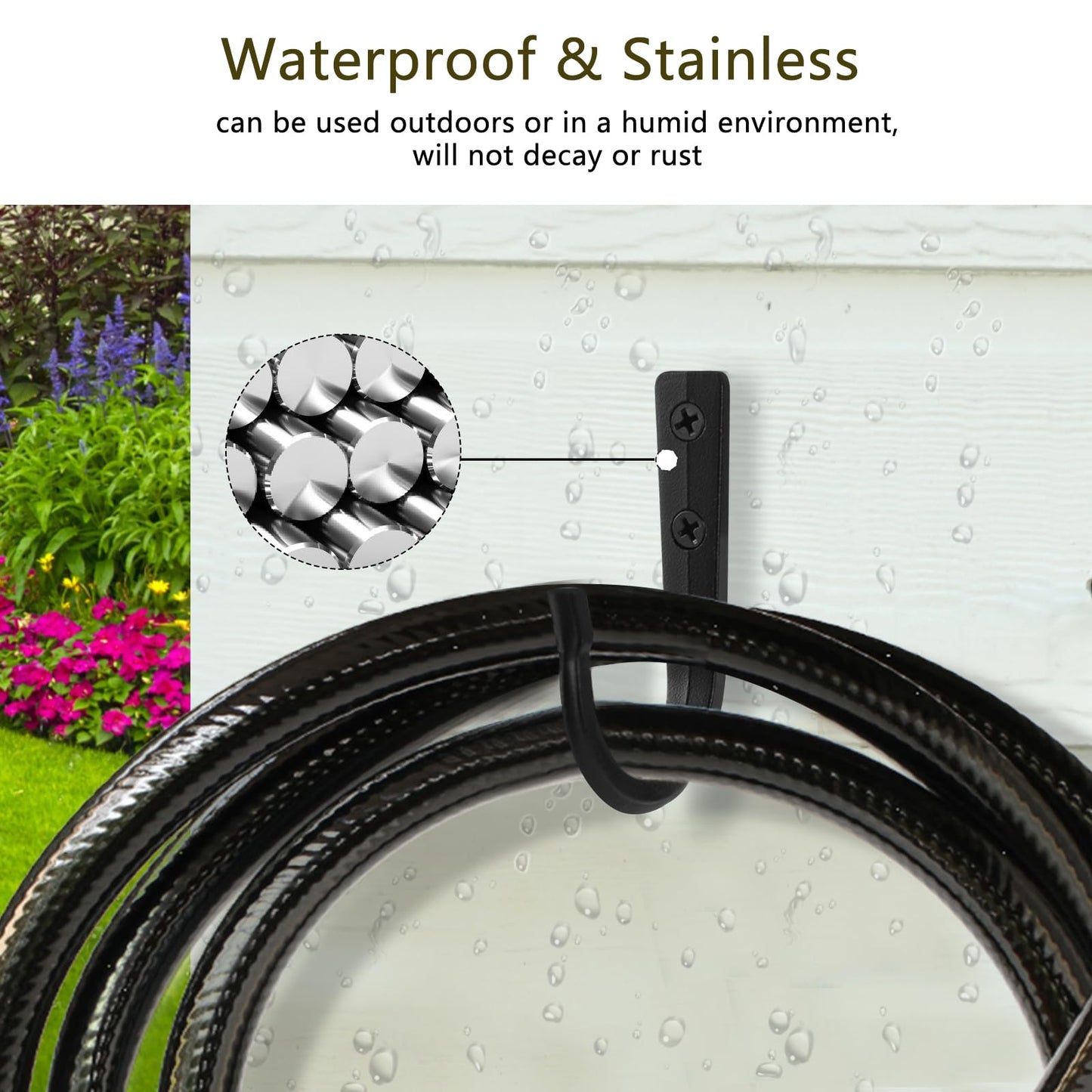 XHIPY Wall Hooks for Hanging Coat/Towel - 50LB Screw in Metal Hanger Wall Mount, for Outdoor, Closet, Door, Bathrooms, for Backpack, Robe, Black 4 Sets