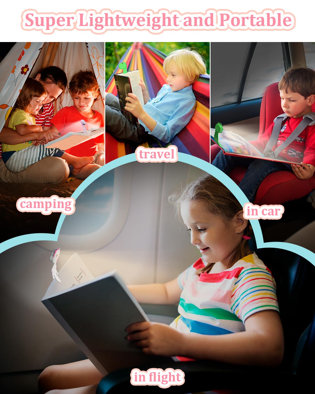 EastPin Stocking Stuffers for Girls Book Light, Unicorn Reading Light for Book Lovers, Cute Bookmarks Small Reading Light for Books in Bed, Christmas Birthday Gifts for Girls Daughter